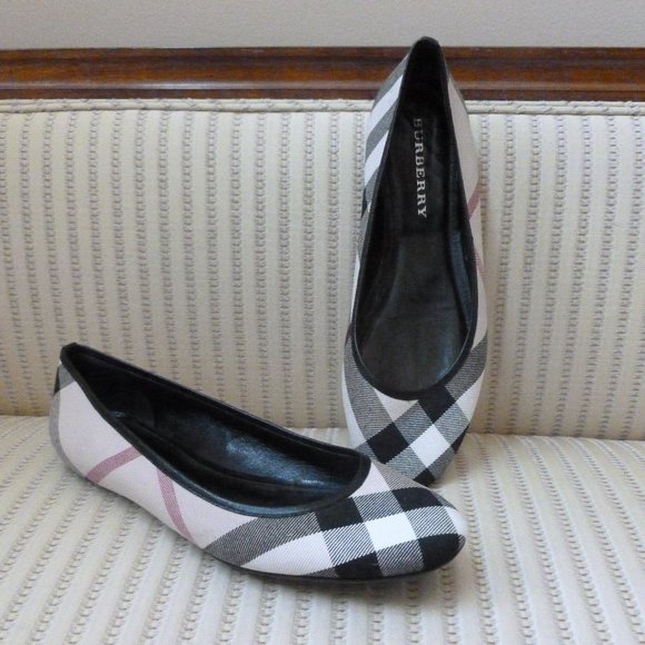 Burberry Shoes - Burberry Nova Check Plaid Canvas Flats